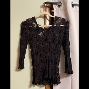 Crocheted transitional season top